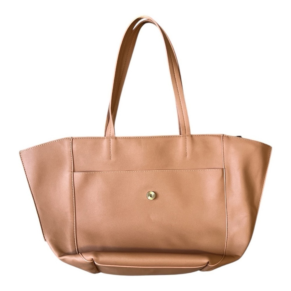 Anthropologie Oversized‎ Tan Faux Leather Bag NWOT